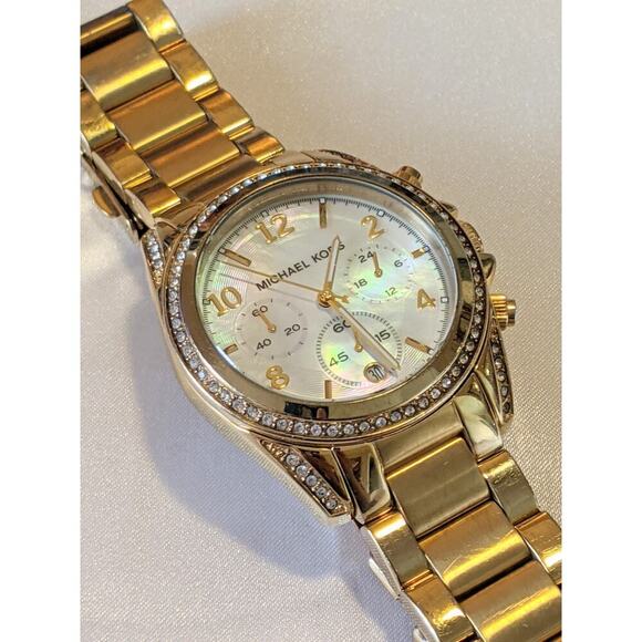 Michael Kors MK5521 Blair Womens Quartz Watch Gold Tone Stainless Steel Crystals - Picture 1 of 14